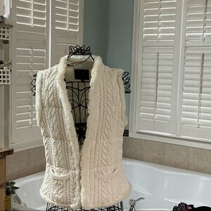 Talbots Cream Cable Knit Vest